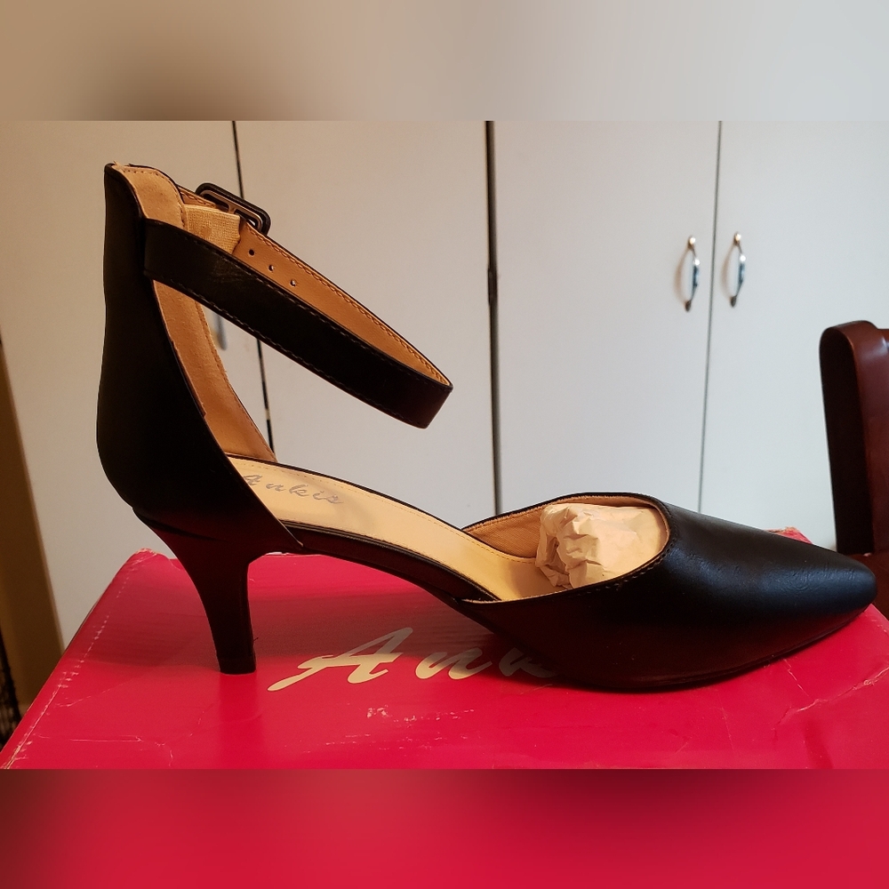 Elegant Black Ankle Strap Heels